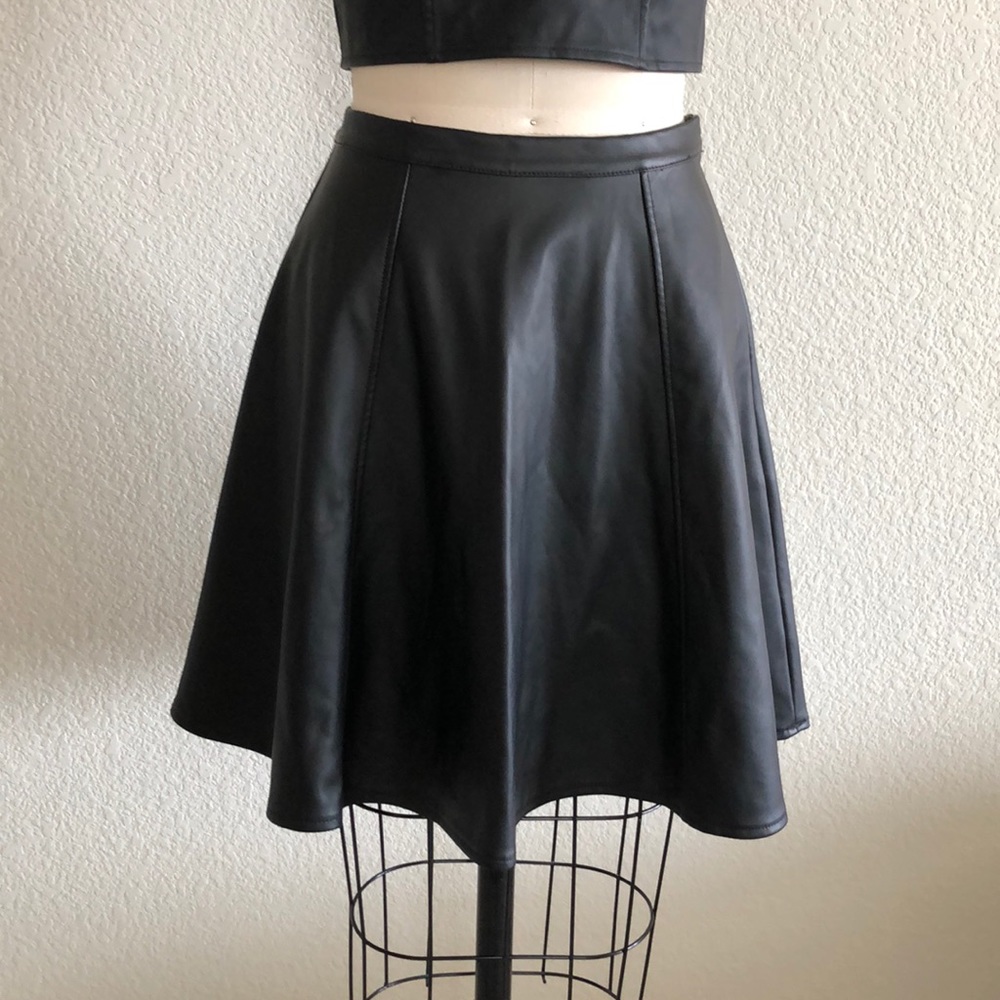 Faux leather skirt